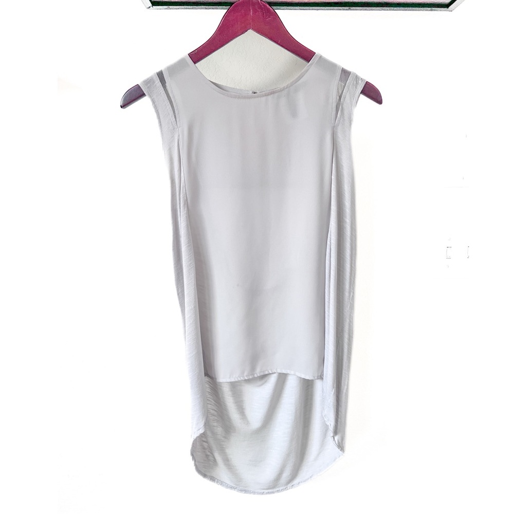 BCBGMaxAzaria Sheer drape back Top Size Small